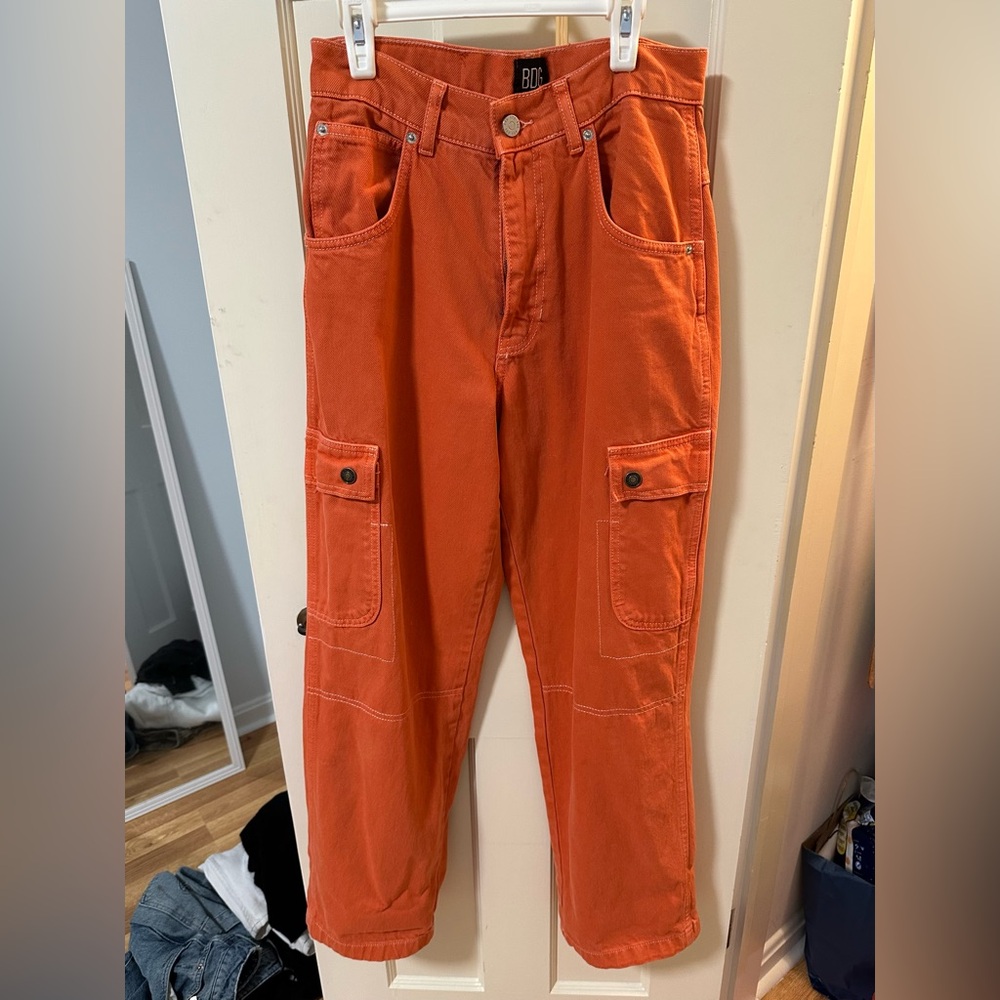 Urban Outfitters BDG Orange Baggy Cargo Jeans